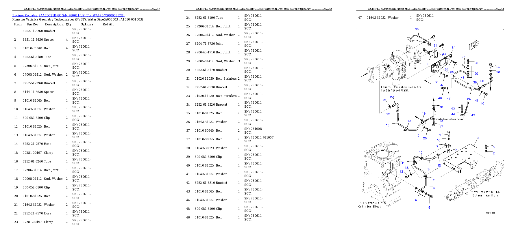 Protected: SAA6D125E-6C S/N 760611-UP (For WA470-7) Partsbook