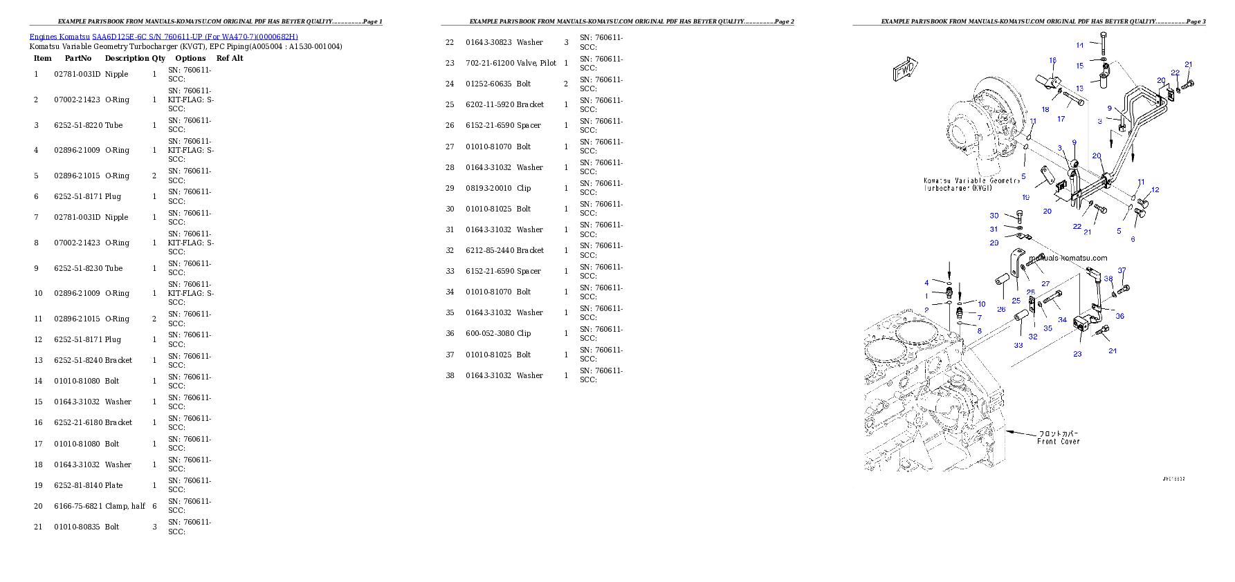 Protected: SAA6D125E-6C S/N 760611-UP (For WA470-7) Partsbook