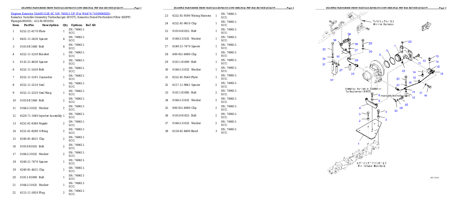 Protected: SAA6D125E-6C S/N 760611-UP (For WA470-7) Partsbook
