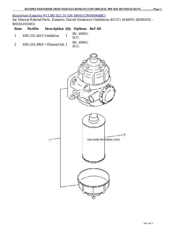 Protected: PC138USLC-10 S/N 40001-UP Partsbook