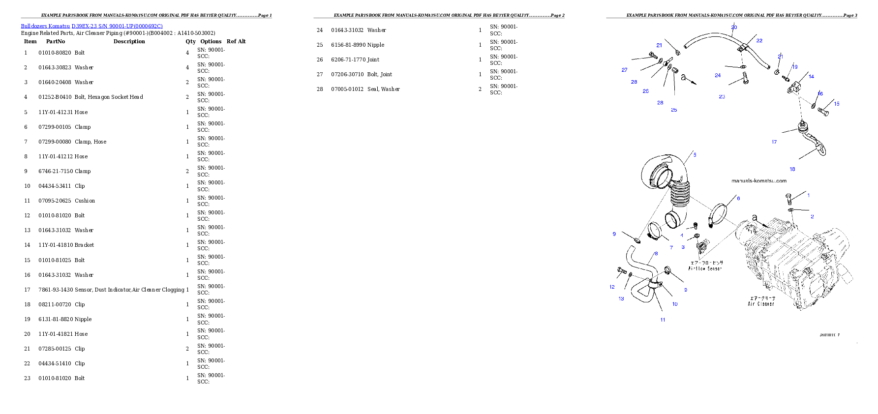 Protected: D39EX-23 S/N 90001-UP Partsbook