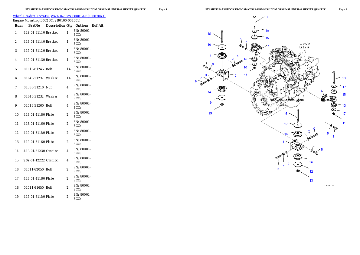 Protected: WA320-7 S/N 80001-UP Partsbook