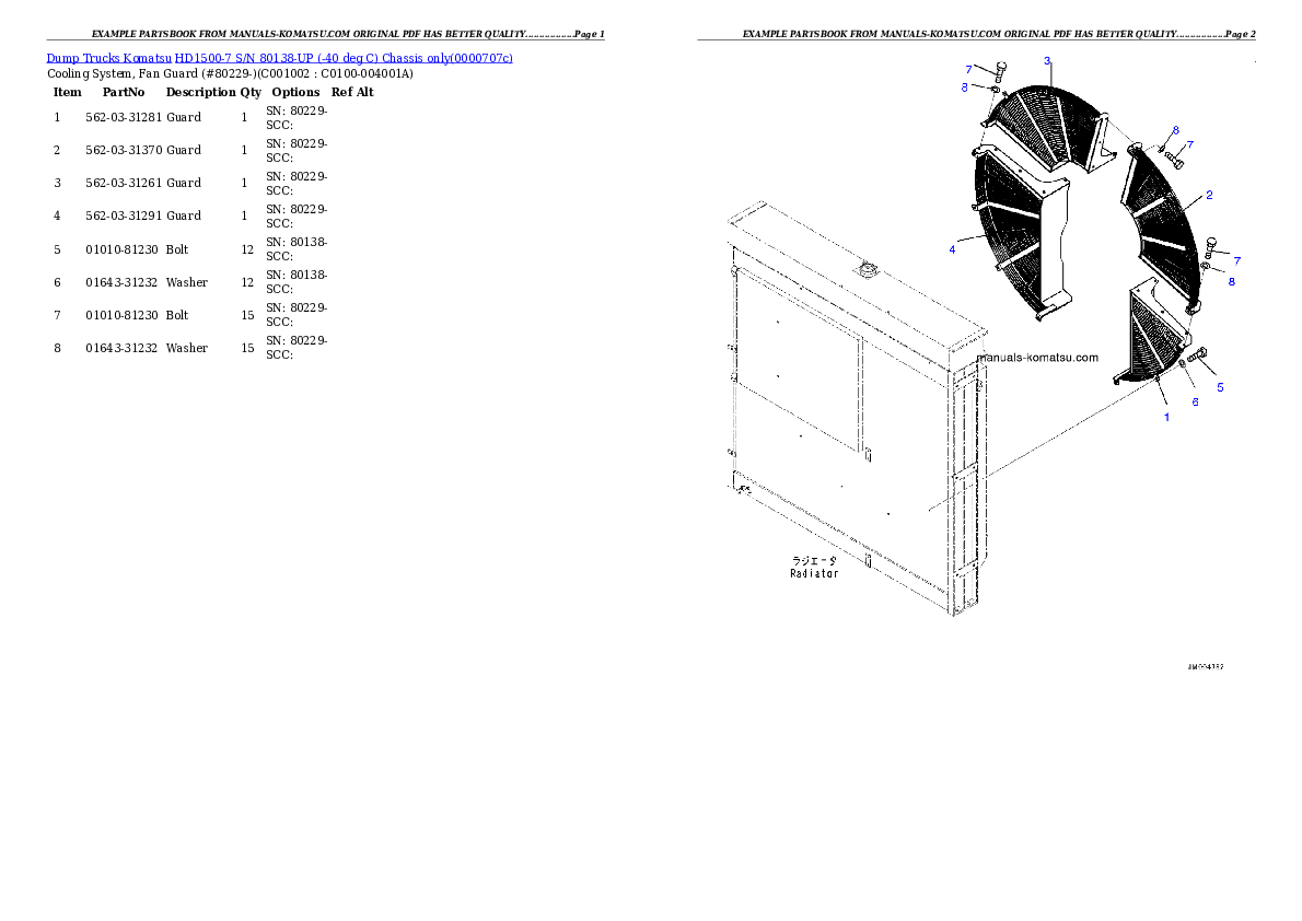 Protected: HD1500-7 S/N 80138-UP (-40 deg C) Chassis only Partsbook