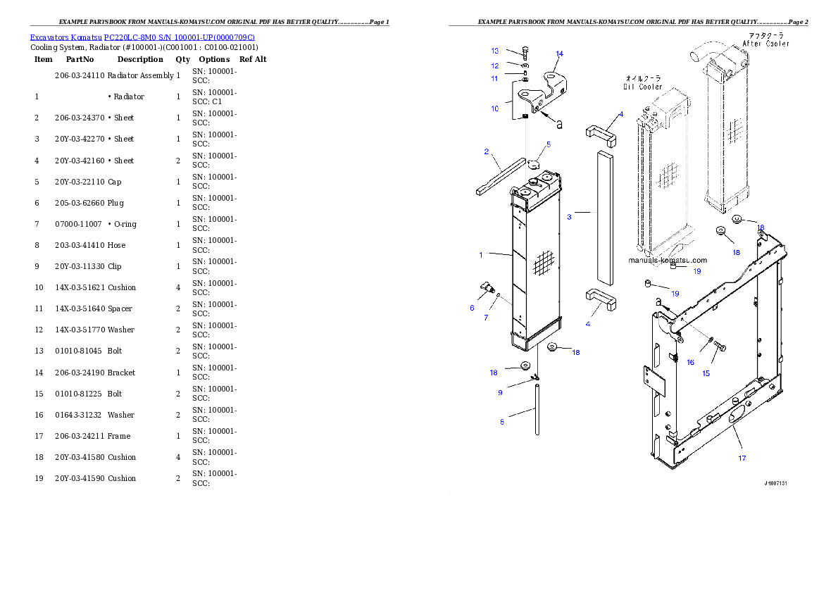 Protected: PC220LC-8M0 S/N 100001-UP Partsbook