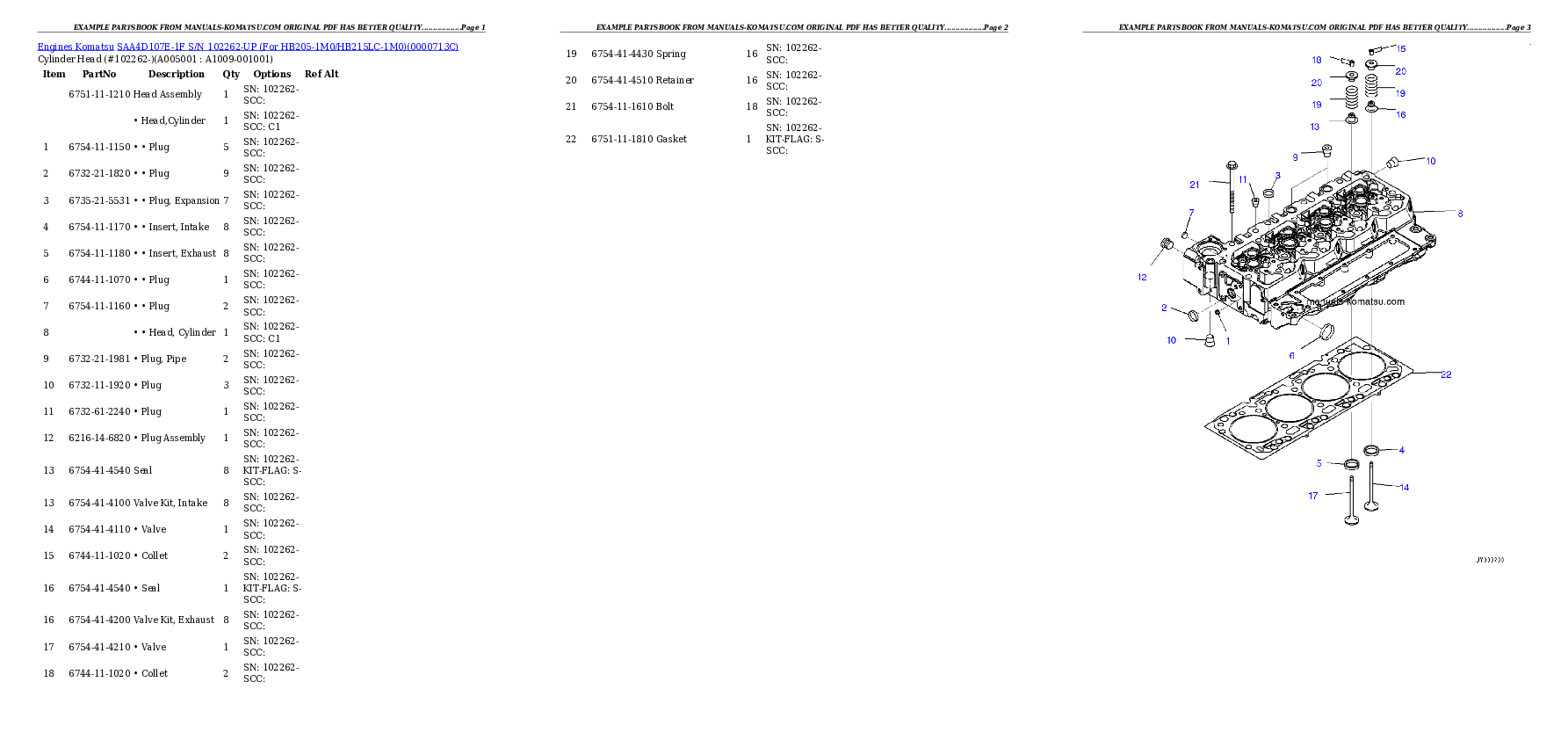 Protected: SAA4D107E-1F S/N 26102262-UP (For HB205-1M0/HB215LC-1M0) Partsbook