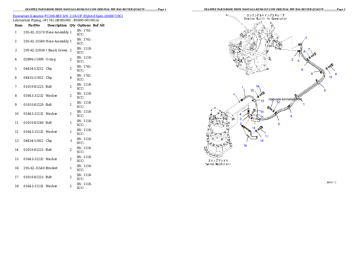 Protected: PC200-8E0 S/N 1118-UP (Hybrid Spec.) Partsbook