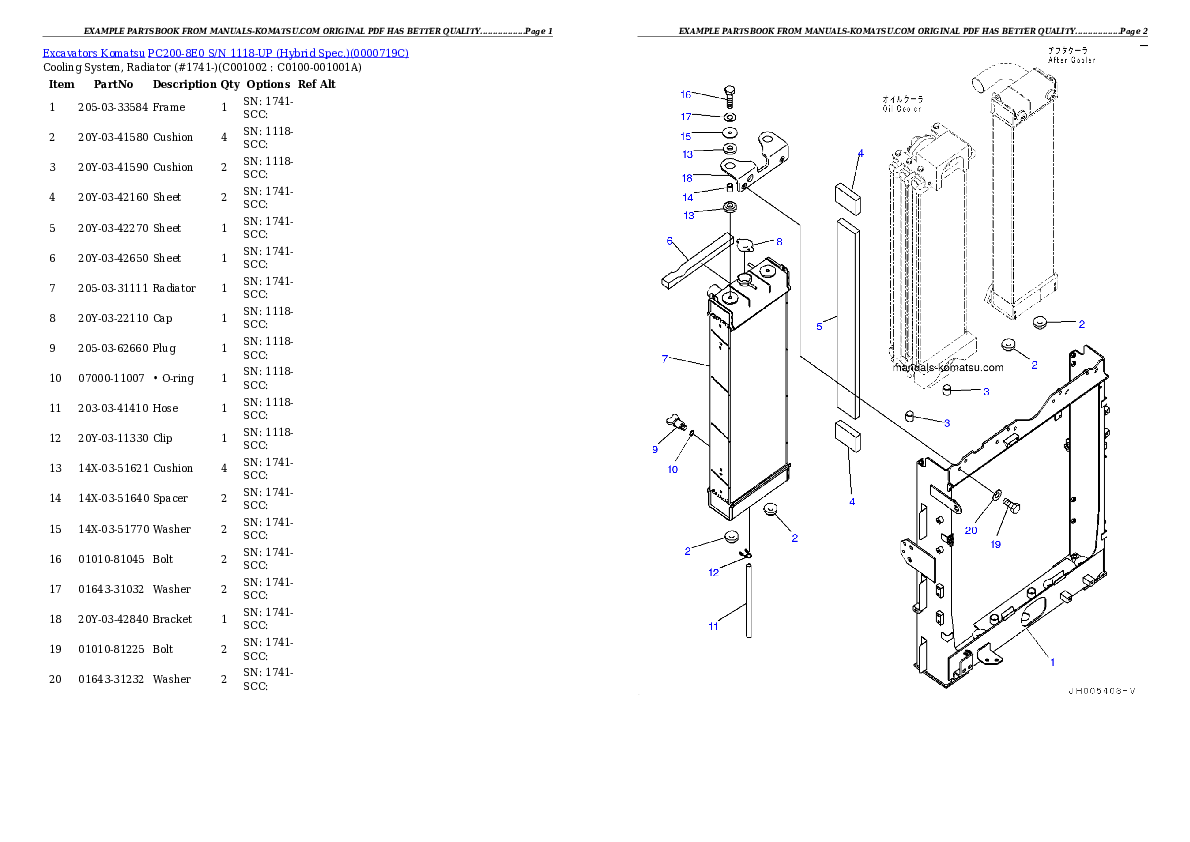 Protected: PC200-8E0 S/N 1118-UP (Hybrid Spec.) Partsbook
