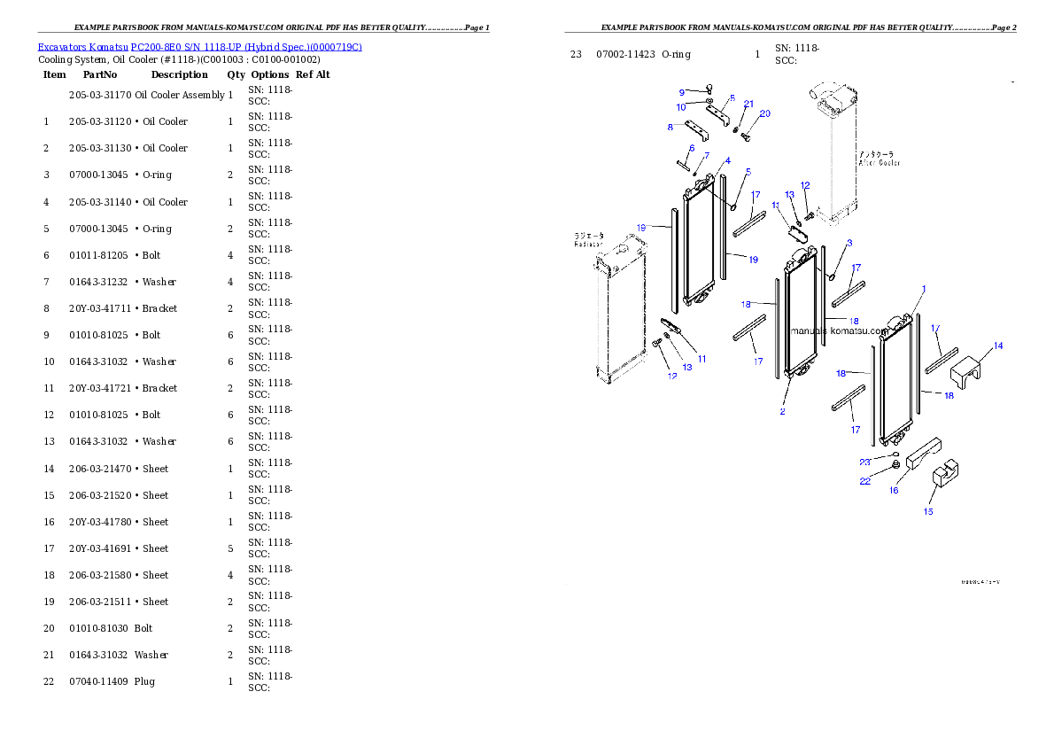 Protected: PC200-8E0 S/N 1118-UP (Hybrid Spec.) Partsbook
