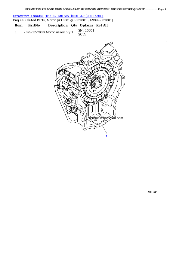 Protected: HB205-1M0 S/N 10001-UP Partsbook