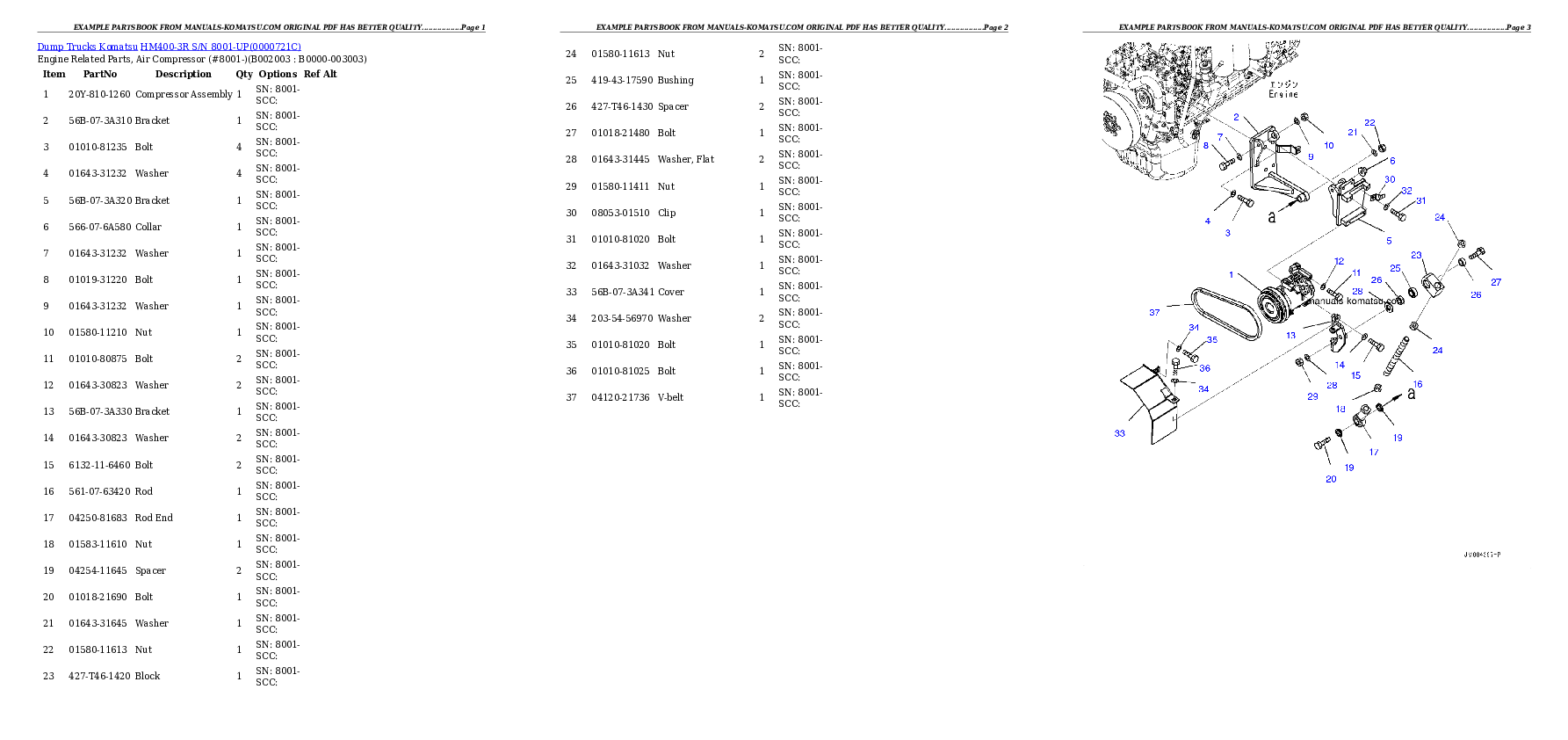 Protected: HM400-3R S/N 8001-UP Partsbook