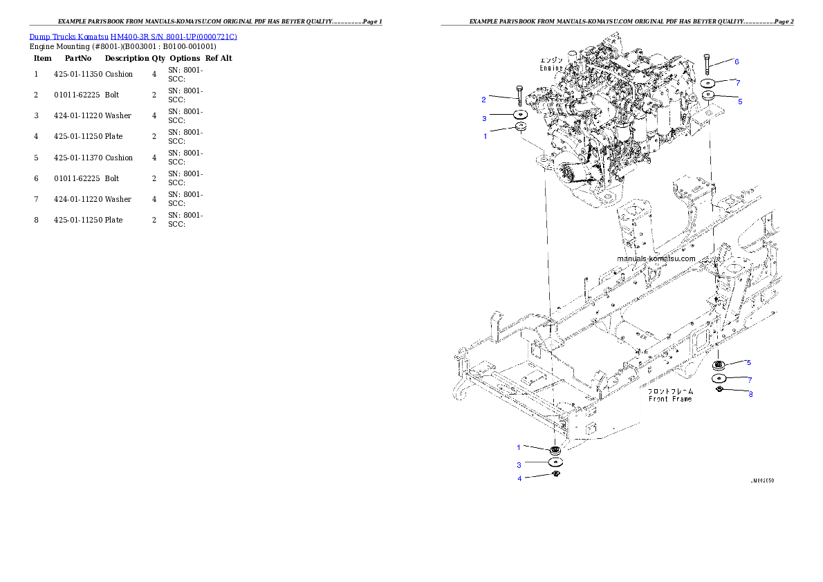 Protected: HM400-3R S/N 8001-UP Partsbook
