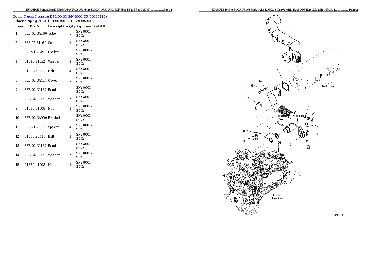 Protected: HM400-3R S/N 8001-UP Partsbook