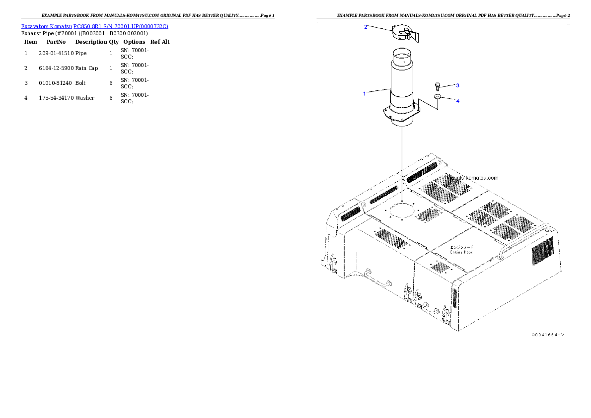Protected: PC850-8R1 S/N 70001-UP Partsbook