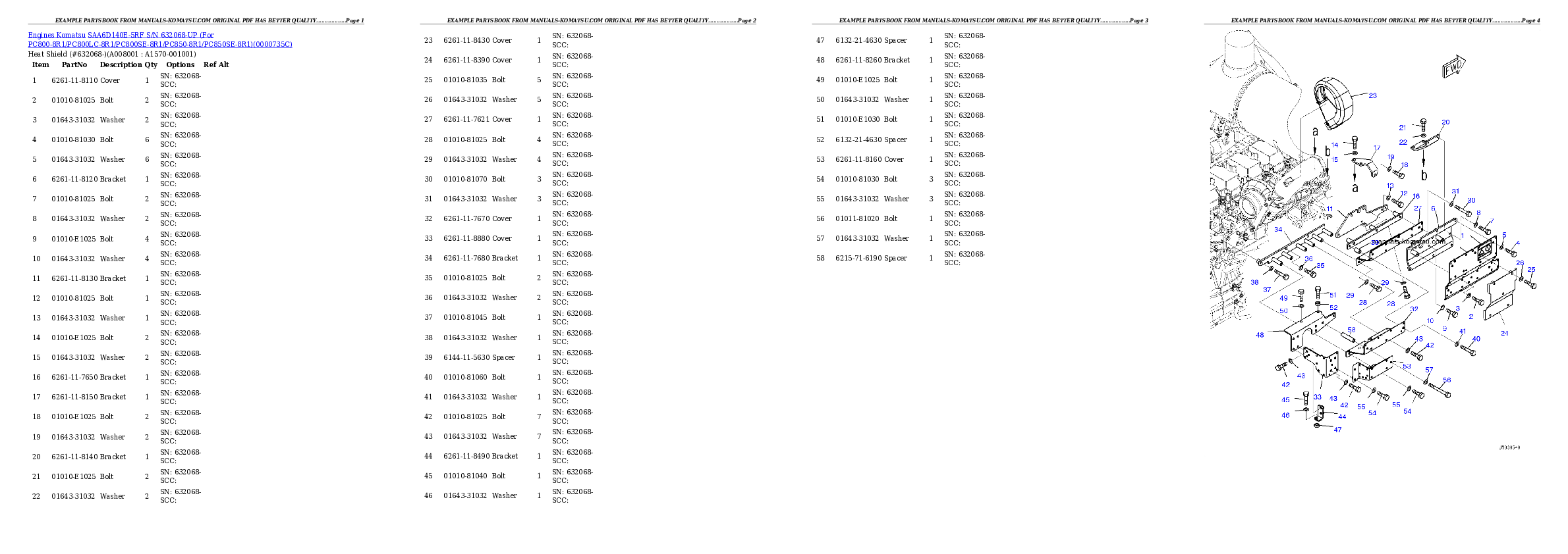 Protected: SAA6D140E-5RF S/N 632068-UP (For PC800-8R1/PC800LC-8R1/PC800SE-8R1/PC850-8R1/PC850SE-8R1) Partsbook