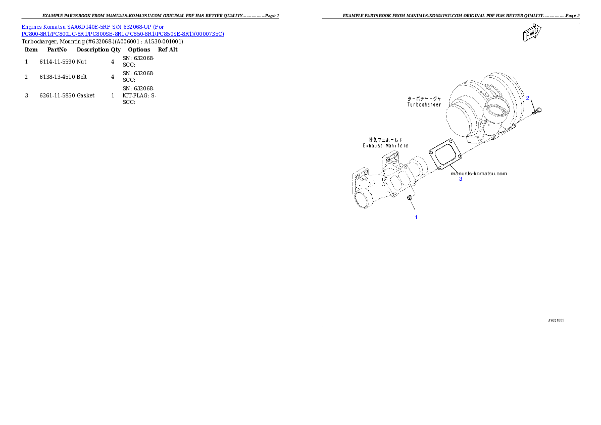 Protected: SAA6D140E-5RF S/N 632068-UP (For PC800-8R1/PC800LC-8R1/PC800SE-8R1/PC850-8R1/PC850SE-8R1) Partsbook