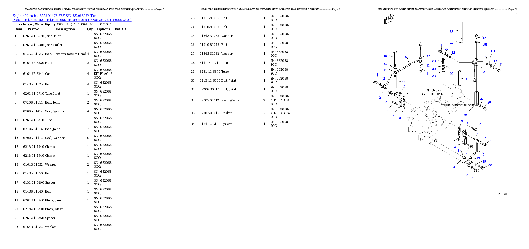Protected: SAA6D140E-5RF S/N 632068-UP (For PC800-8R1/PC800LC-8R1/PC800SE-8R1/PC850-8R1/PC850SE-8R1) Partsbook