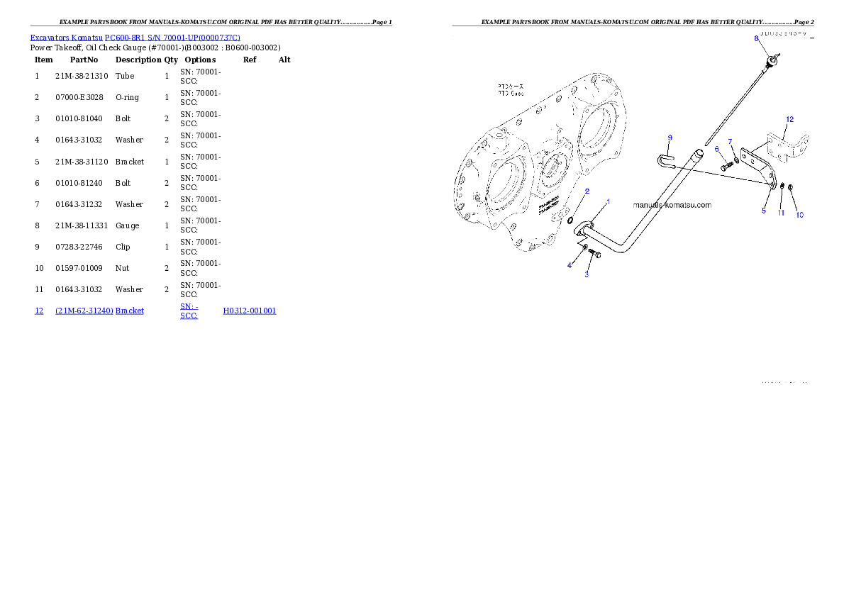 Protected: PC600-8R1 S/N 70001-UP Partsbook