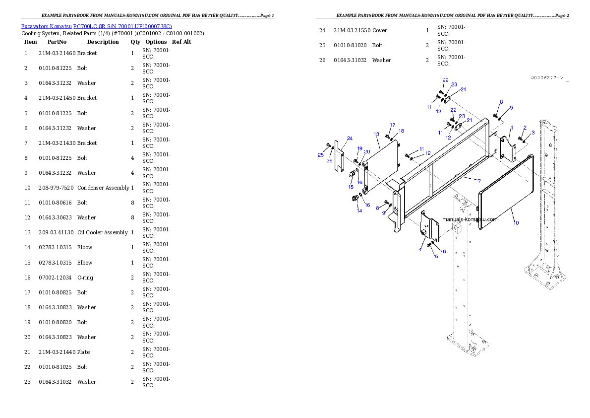 Protected: PC700LC-8R S/N 75001-UP Partsbook
