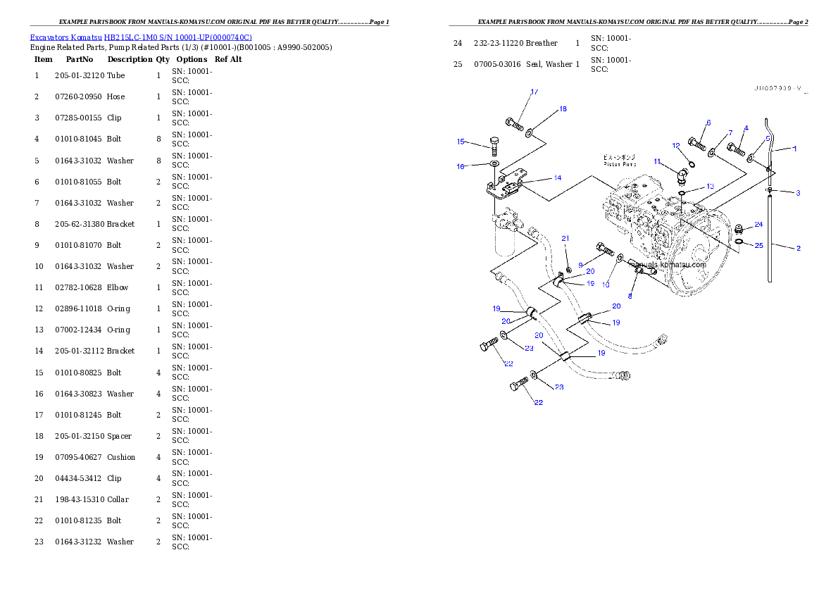 Protected: HB215LC-1M0 S/N 10001-UP Partsbook