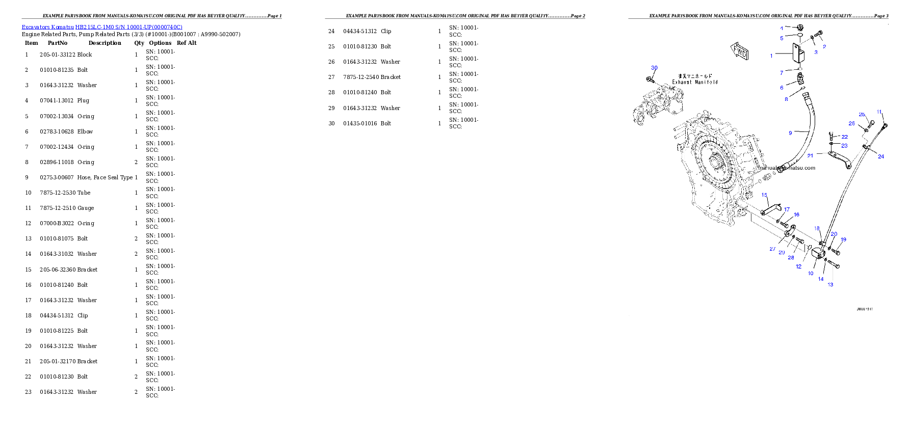 Protected: HB215LC-1M0 S/N 10001-UP Partsbook