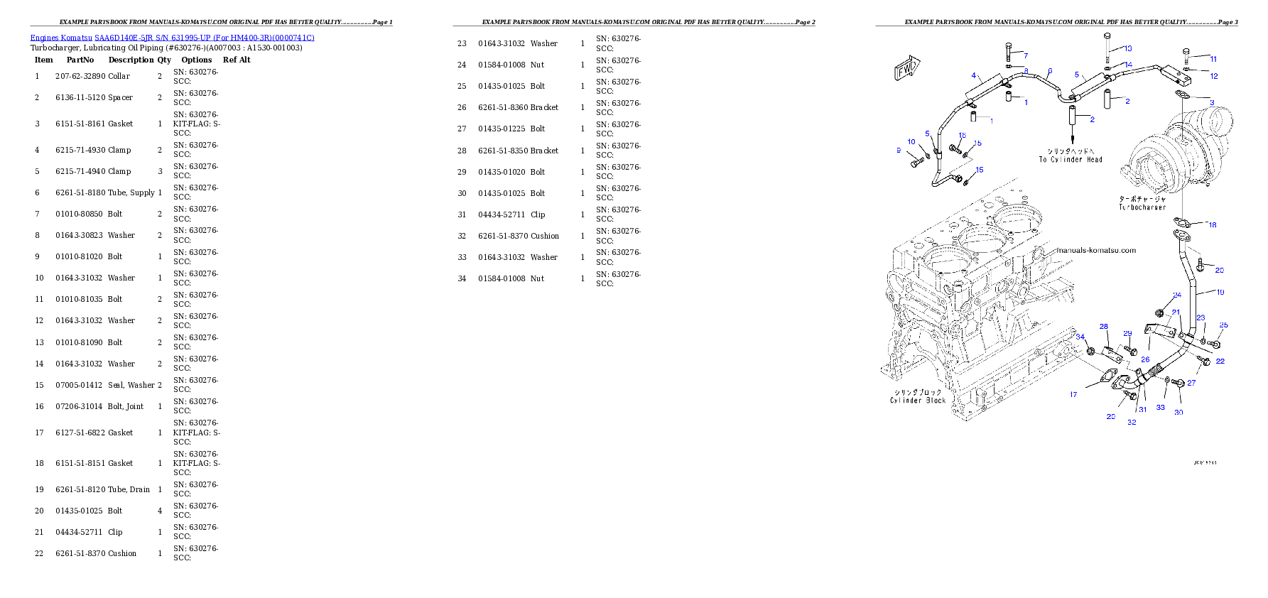 Protected: SAA6D140E-5JR S/N 631995-UP (For HM400-3R) Partsbook