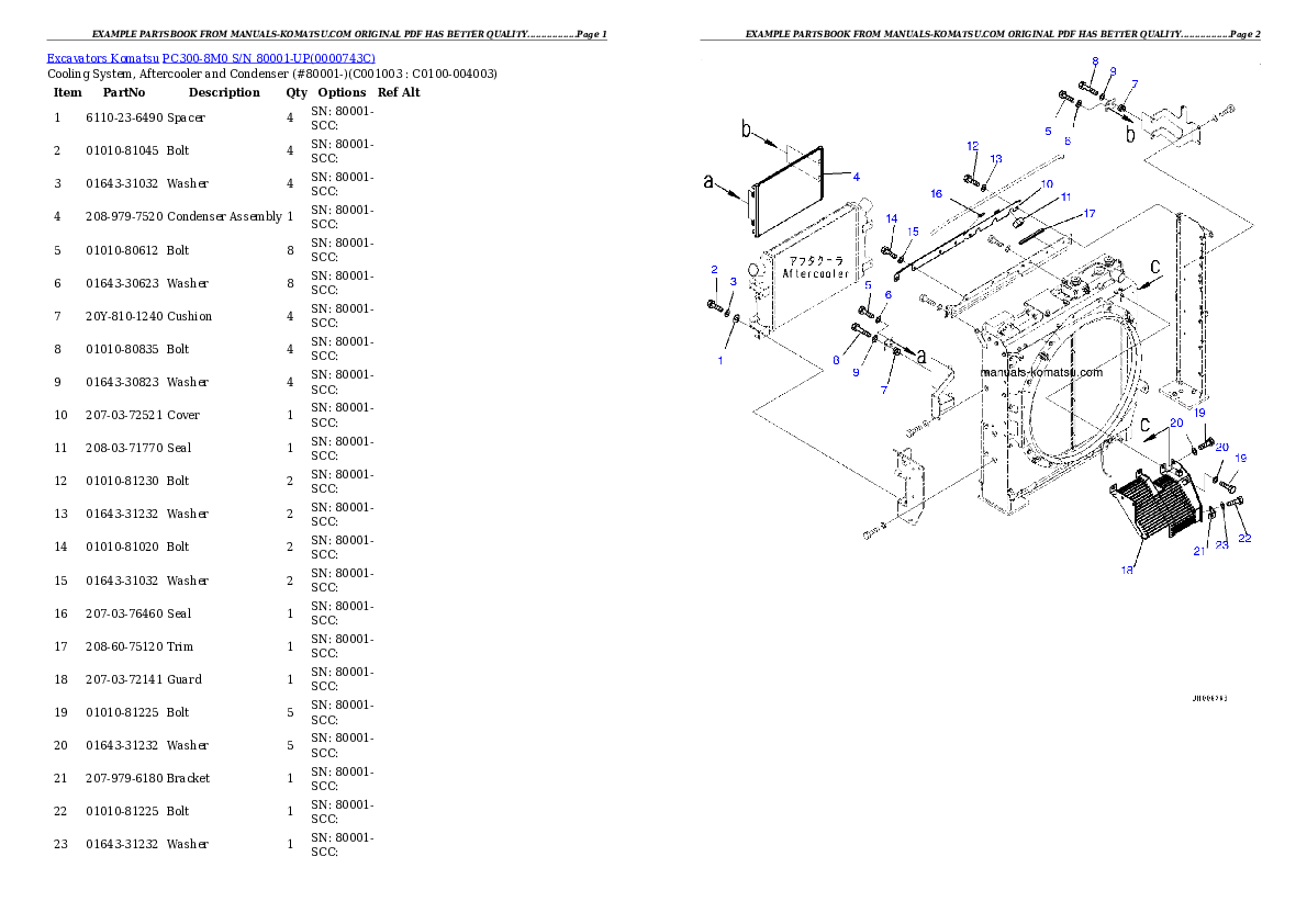 Protected: PC300-8M0 S/N 80001-UP Partsbook