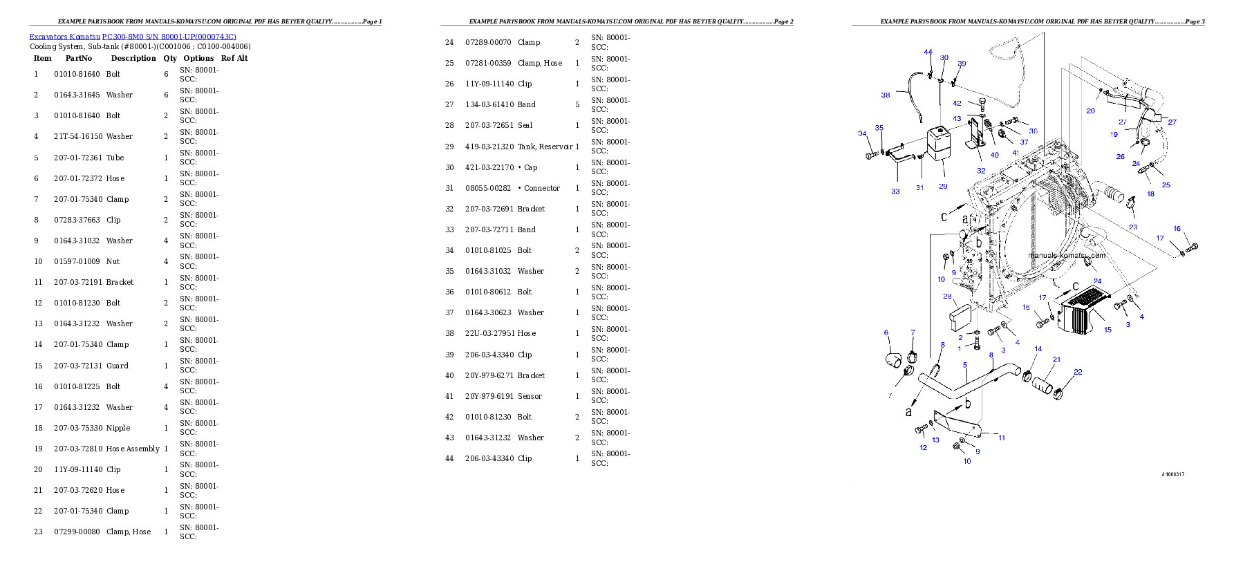Protected: PC300-8M0 S/N 80001-UP Partsbook
