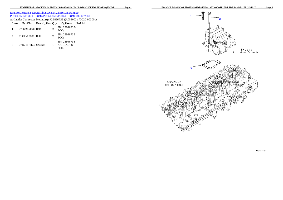 Protected: SAA6D114E-3F S/N 26866736-UP (For PC300-8M0/PC300LC-8M0/PC350-8M0/PC350LC-8M0/PC390LC-8M0) Partsbook