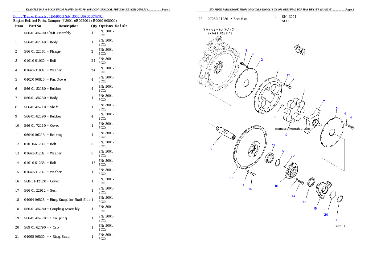 Protected: HM400-3 S/N 3001-UP Partsbook