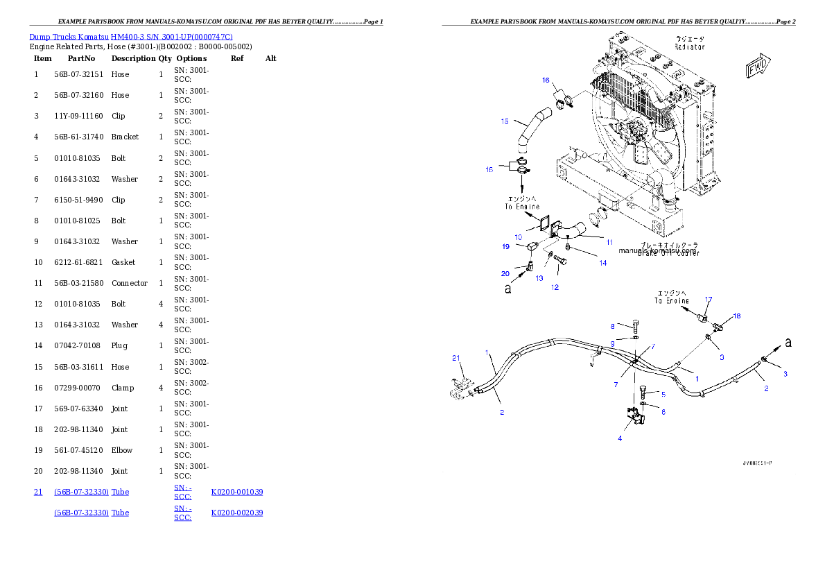 Protected: HM400-3 S/N 3001-UP Partsbook