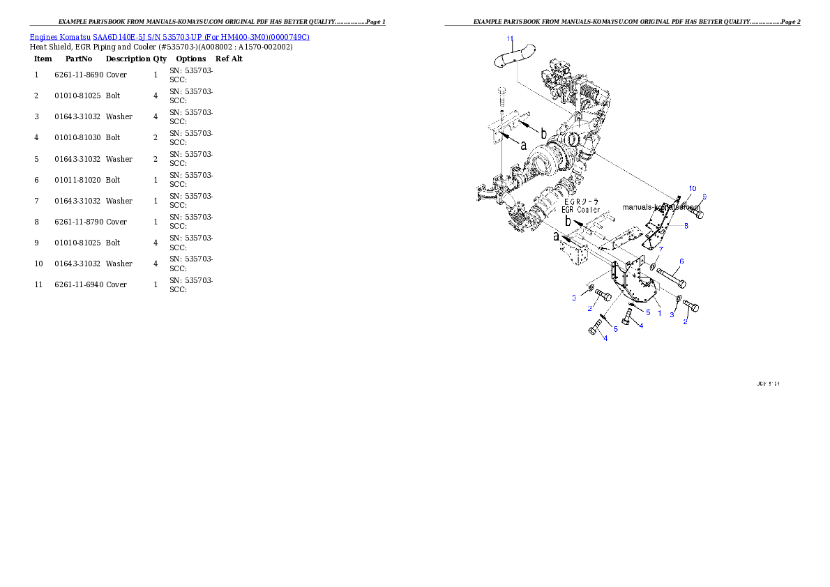 Protected: SAA6D140E-5J S/N 535703-UP (For HM400-3M0) Partsbook