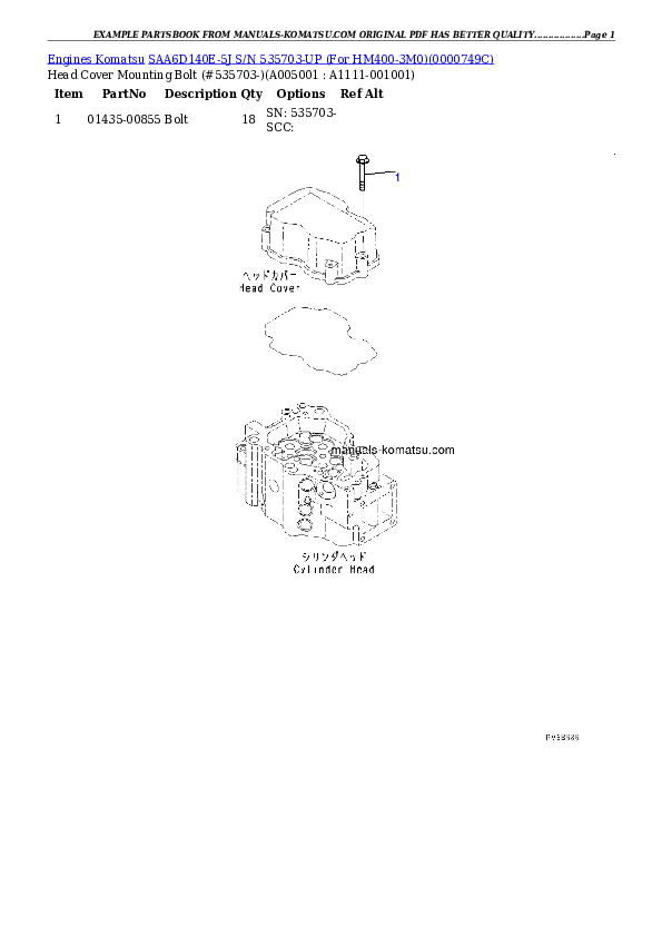 Protected: SAA6D140E-5J S/N 535703-UP (For HM400-3M0) Partsbook