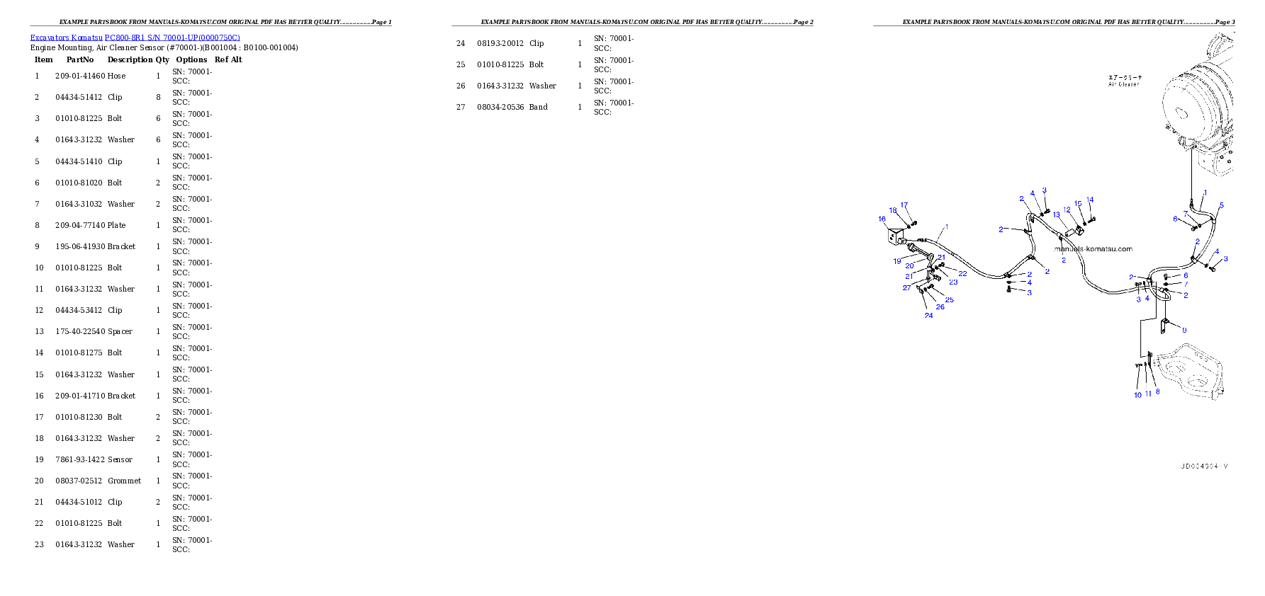 Protected: PC800-8R1 S/N 70001-UP Partsbook