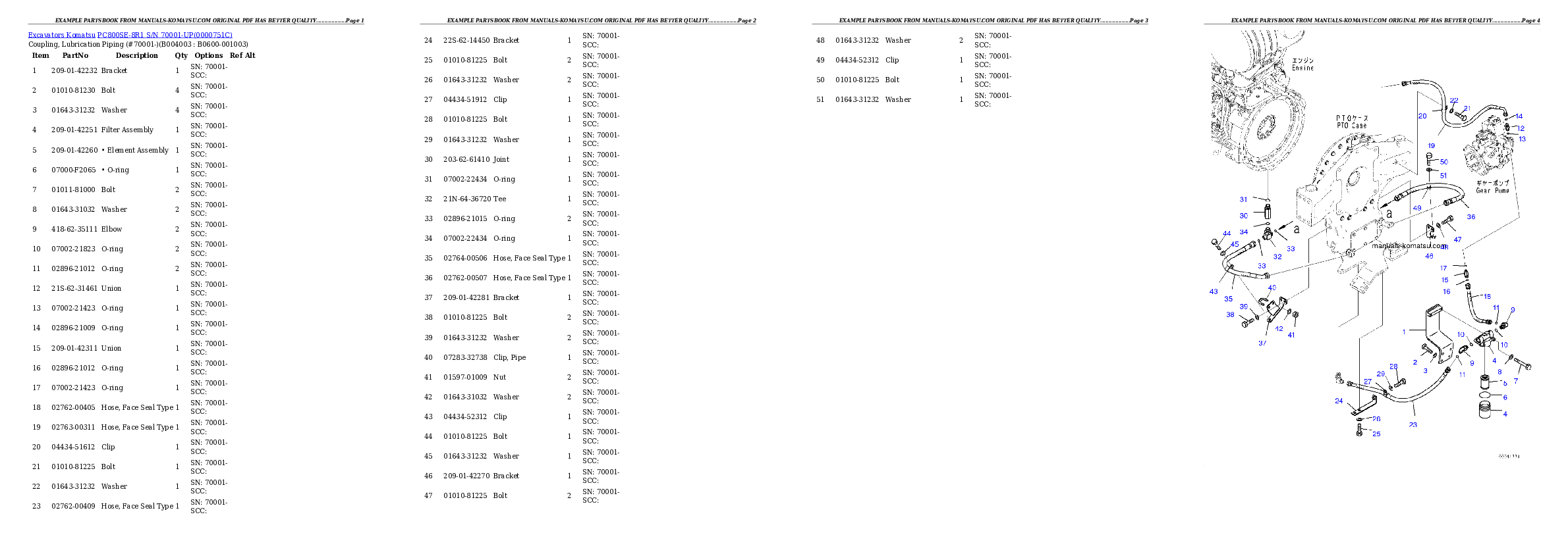 Protected: PC800SE-8R1 S/N 70001-UP Partsbook