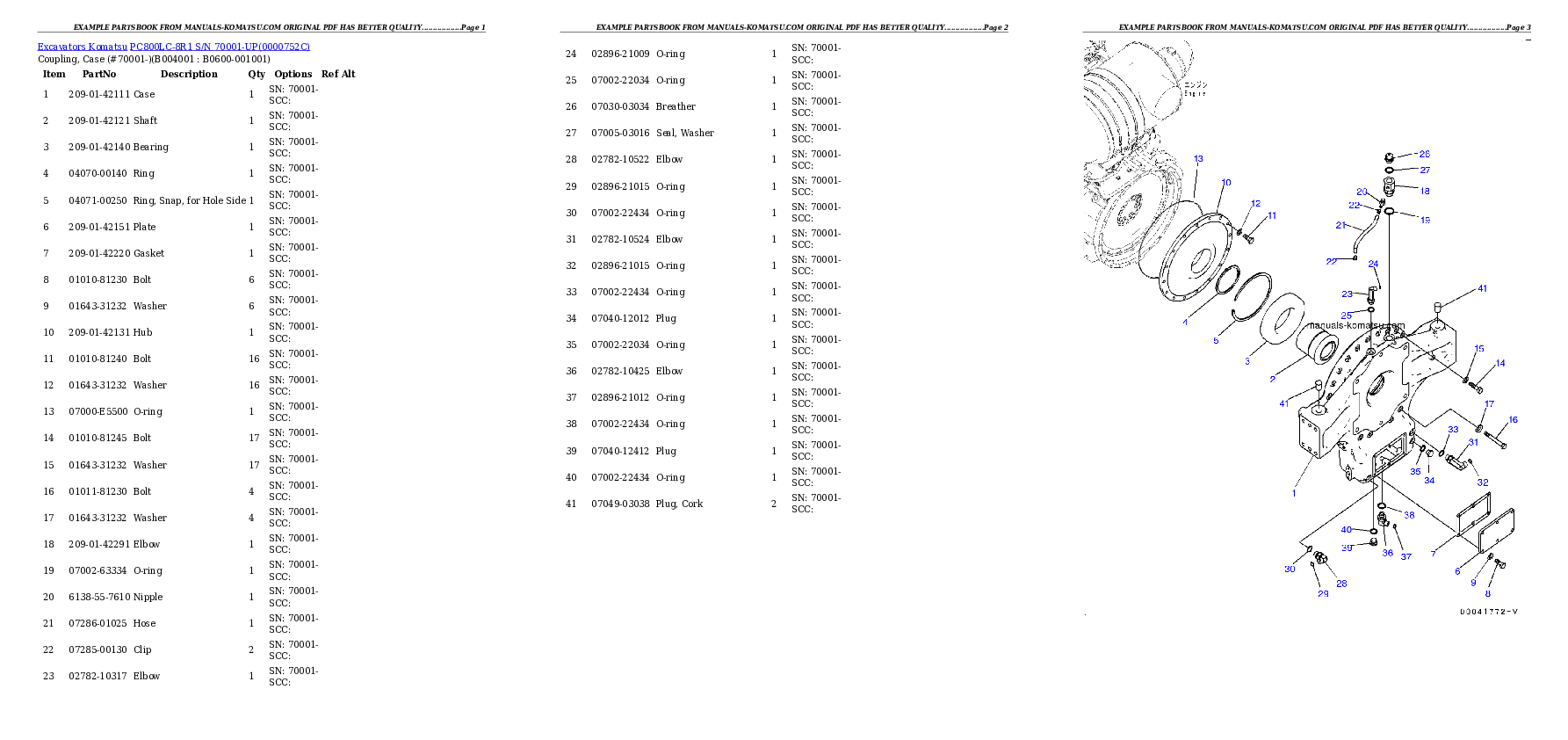 Protected: PC800LC-8R1 S/N 70001-UP Partsbook