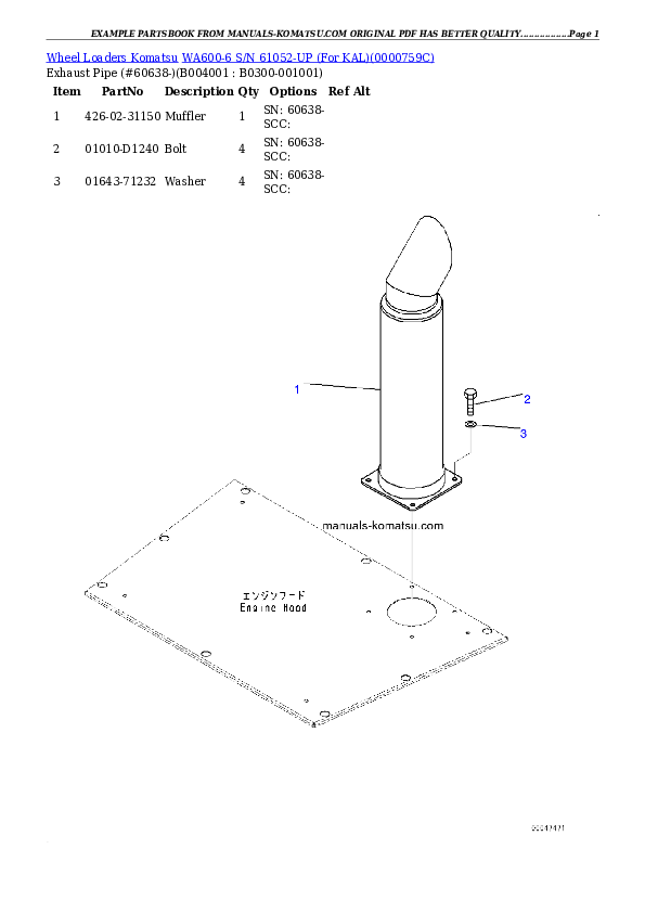 Protected: WA600-6 S/N 61052-UP (For KAL) Partsbook