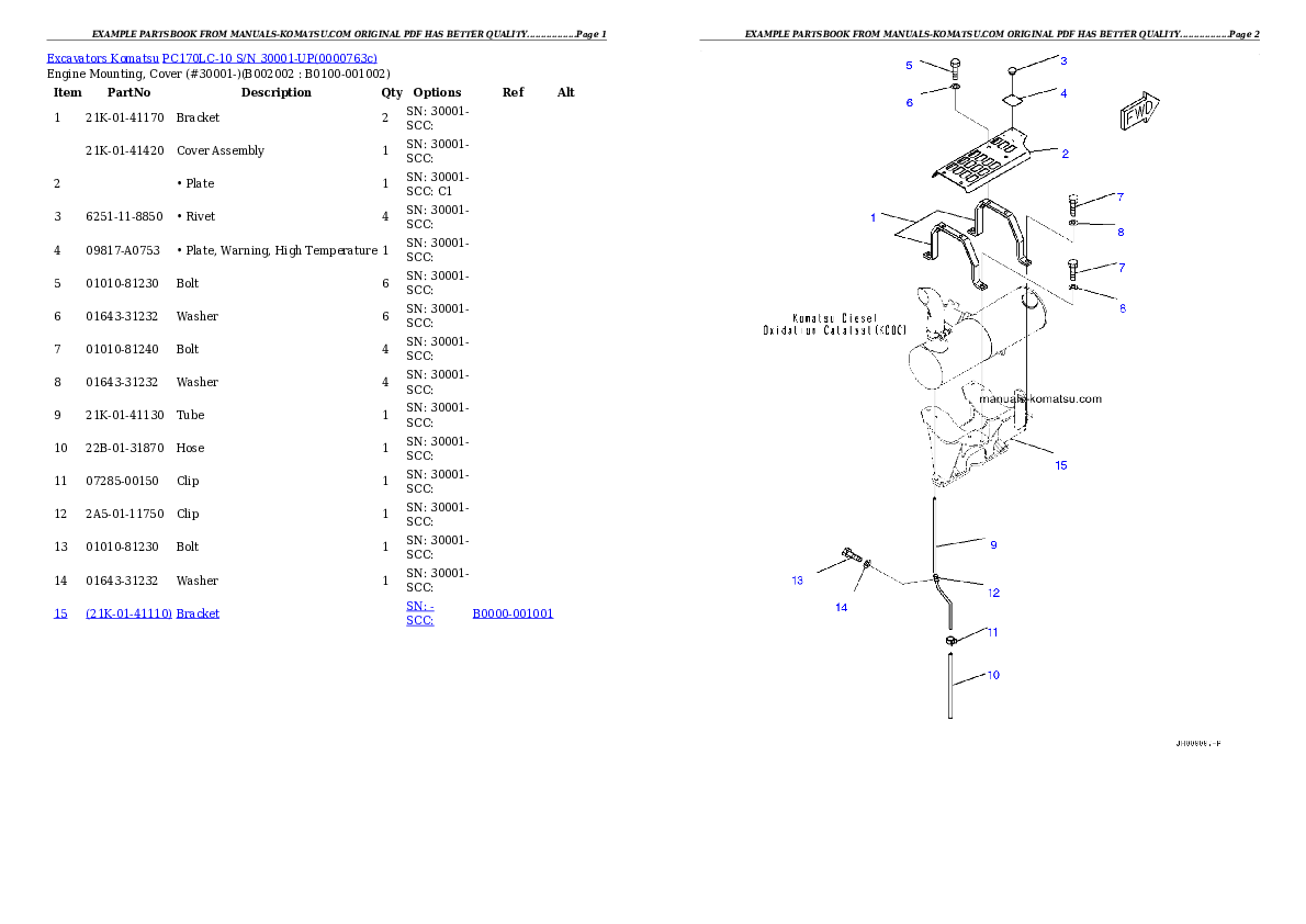 Protected: PC170LC-10 S/N 30001-UP Partsbook