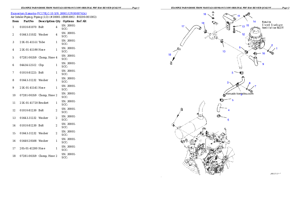 Protected: PC170LC-10 S/N 30001-UP Partsbook