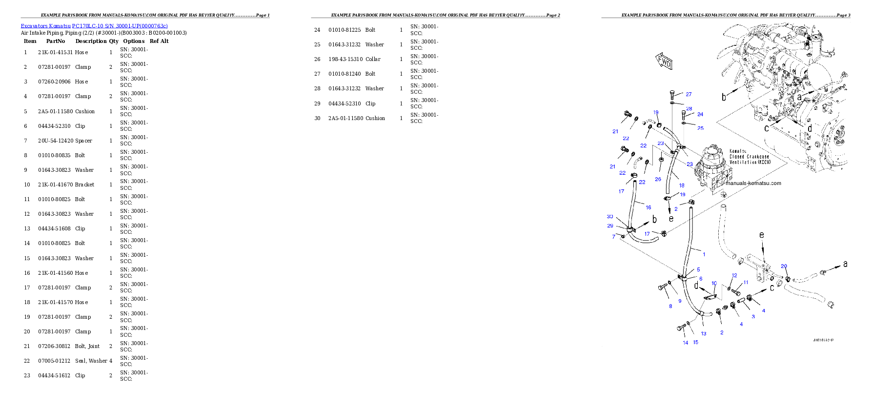 Protected: PC170LC-10 S/N 30001-UP Partsbook