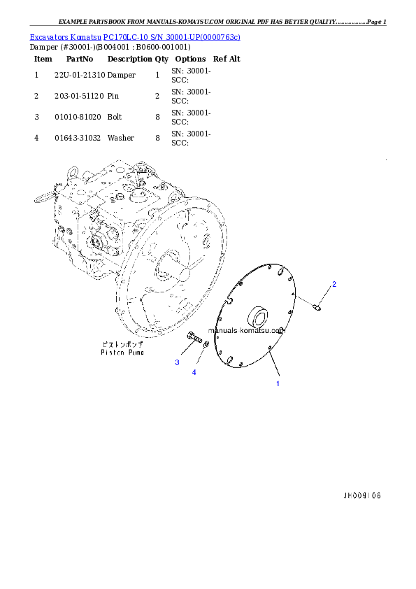 Protected: PC170LC-10 S/N 30001-UP Partsbook