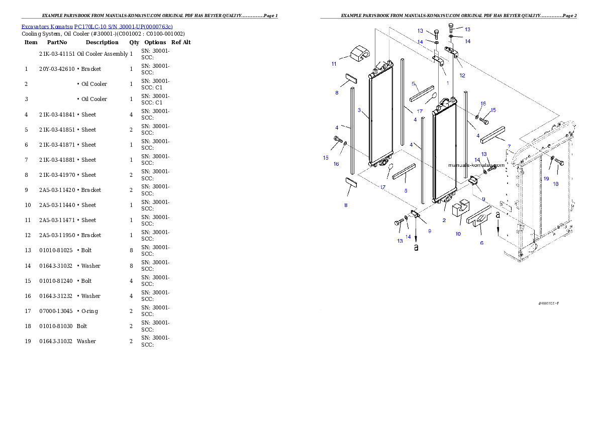 Protected: PC170LC-10 S/N 30001-UP Partsbook