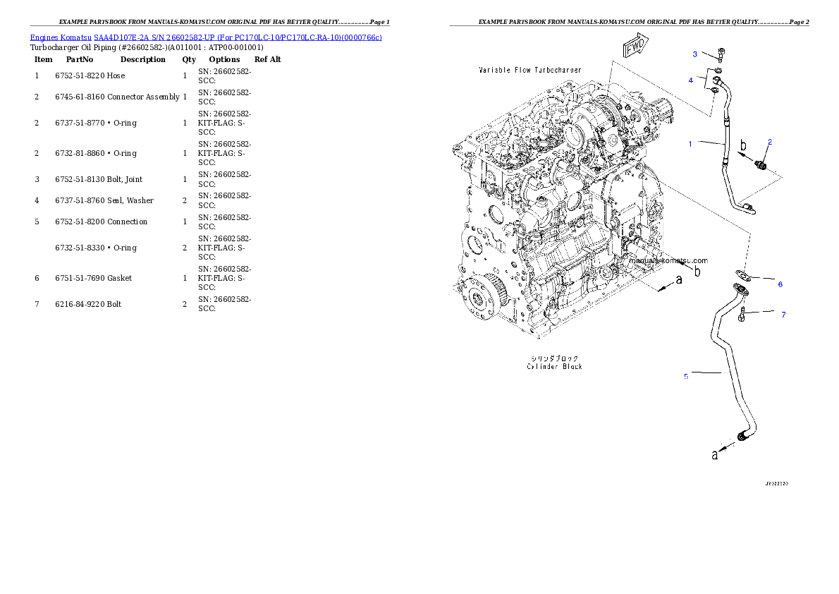 Protected: SAA4D107E-2A S/N 26602582-UP (For PC170LC-10/PC170LC-RA-10) Partsbook