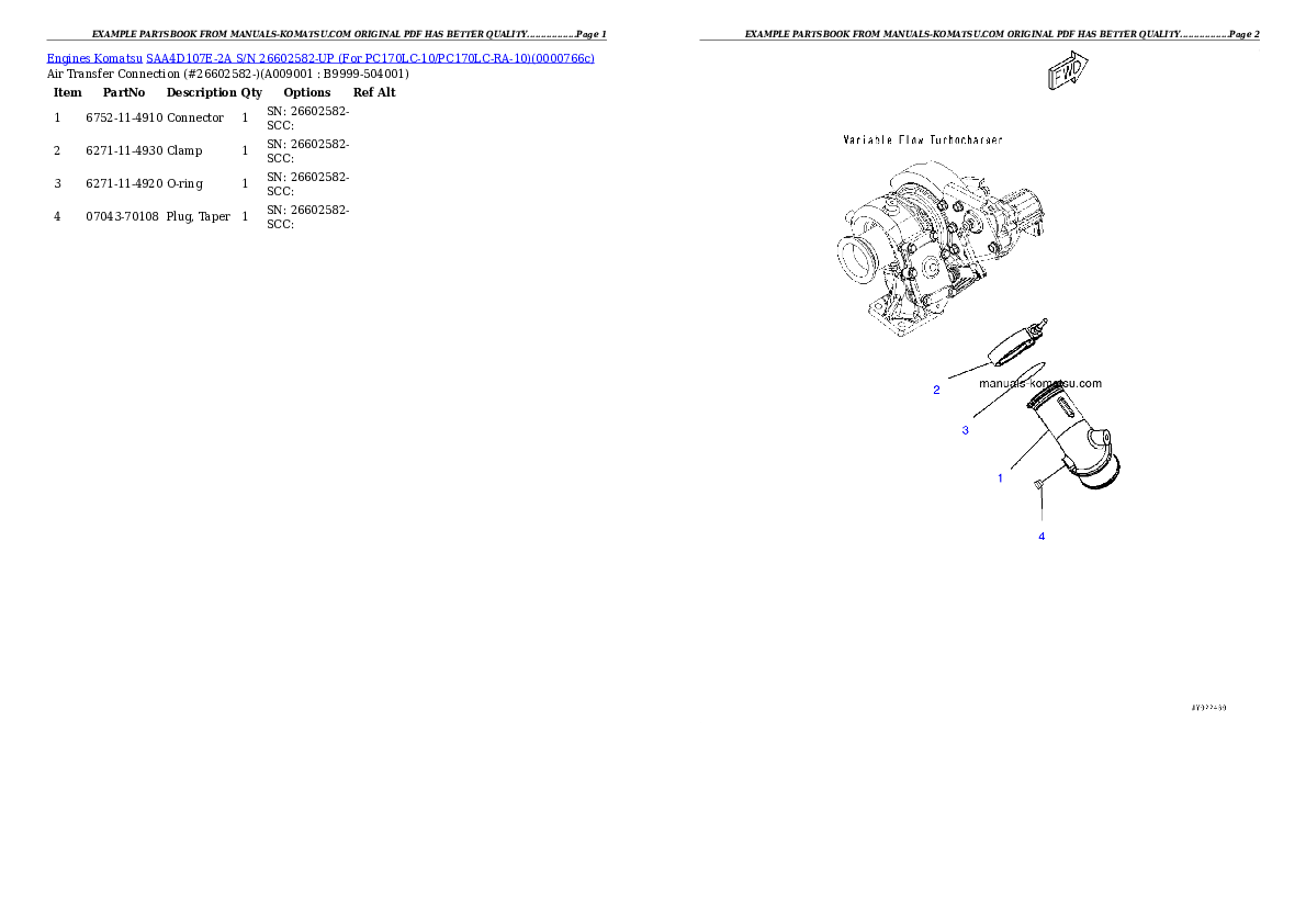 Protected: SAA4D107E-2A S/N 26602582-UP (For PC170LC-10/PC170LC-RA-10) Partsbook