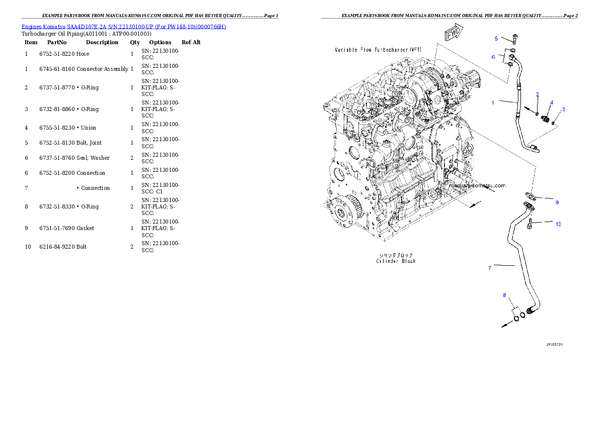 Protected: SAA4D107E-2A S/N 22130100-UP (For PW148-10) Partsbook