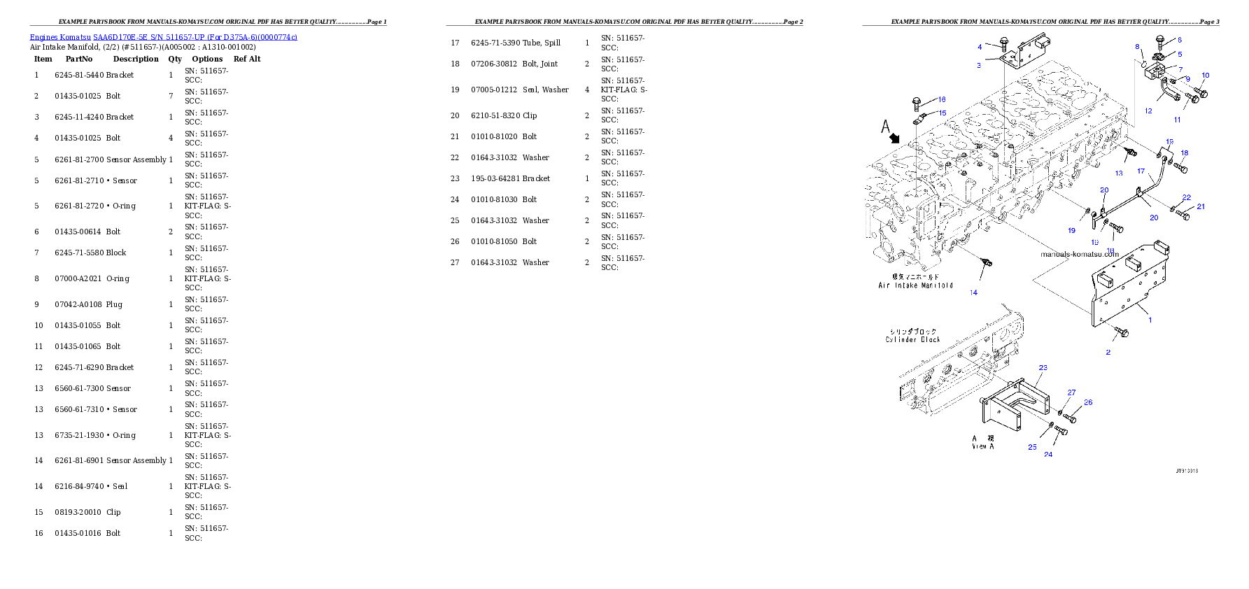 Protected: SAA6D170E-5E S/N 511657-UP (For D375A-6) Partsbook