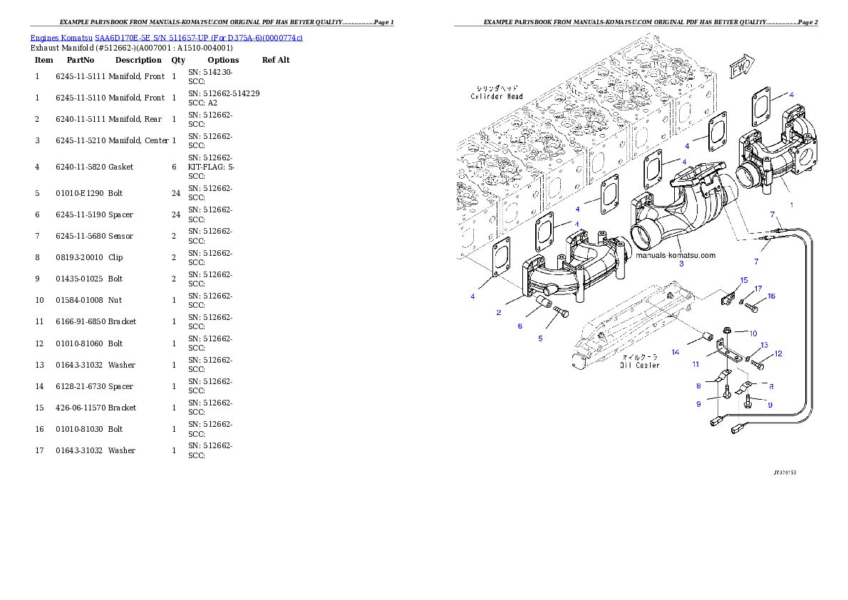 Protected: SAA6D170E-5E S/N 511657-UP (For D375A-6) Partsbook