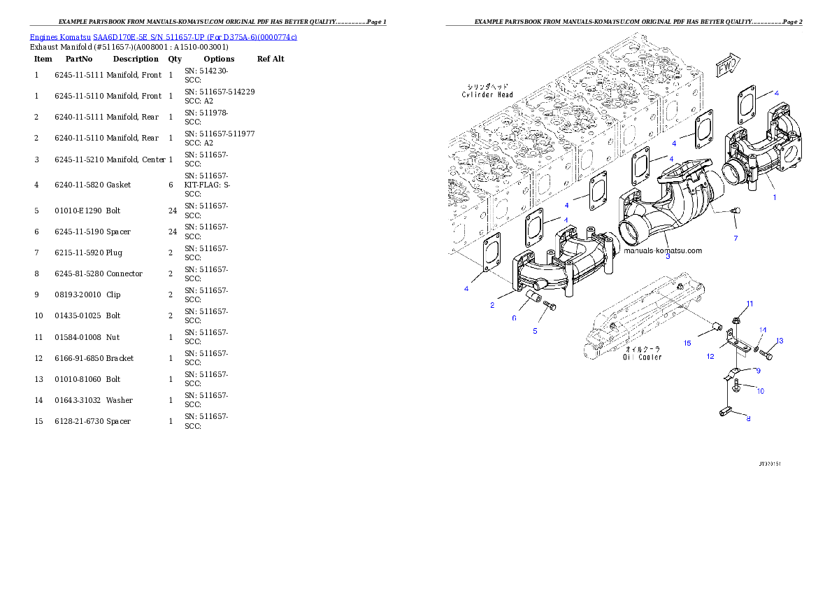 Protected: SAA6D170E-5E S/N 511657-UP (For D375A-6) Partsbook