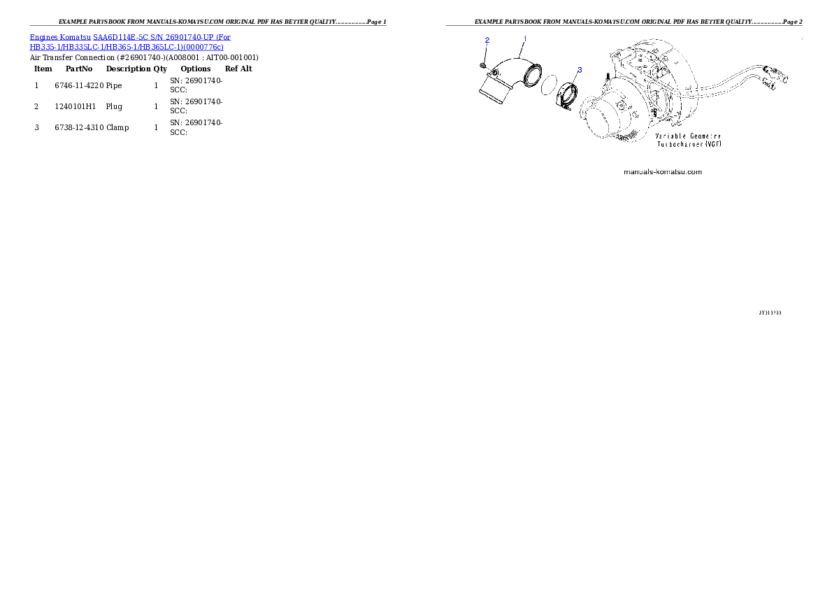 Protected: SAA6D114E-5C S/N 26901740-UP (For HB335-1/HB335LC-1/HB365-1/HB365LC-1) Partsbook