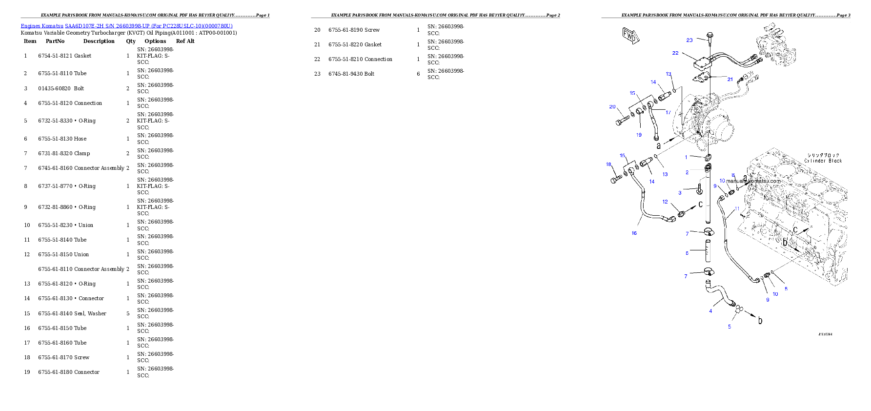 Protected: SAA6D107E-2H S/N 26603998-UP (For PC228USLC-10) Partsbook