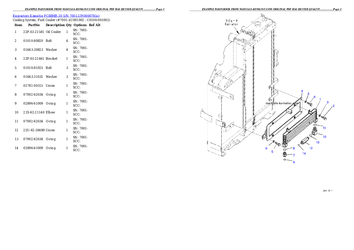 Protected: PC88MR-10 S/N 7001-UP Partsbook